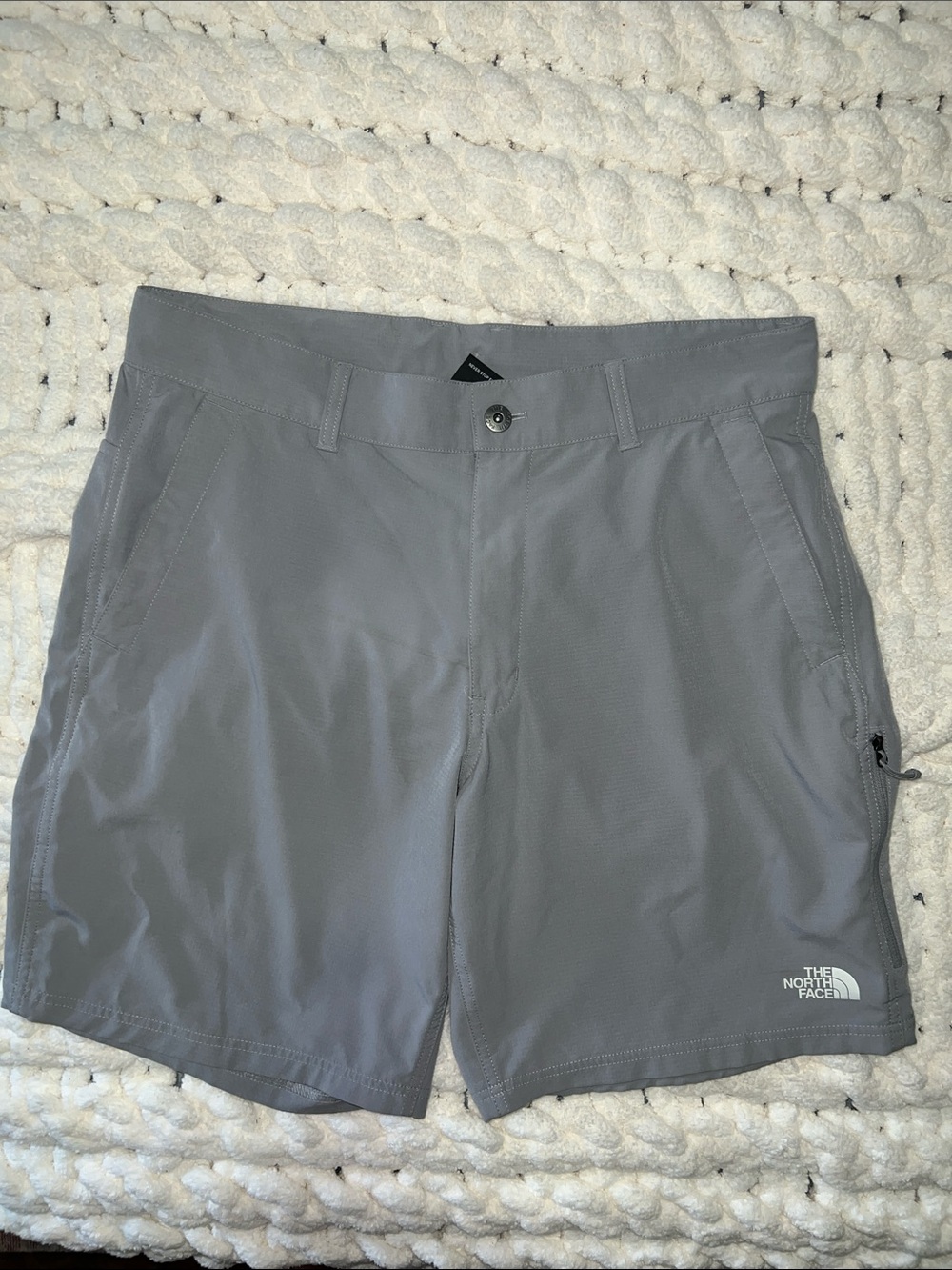 The North Face Light Gray Athletic Shorts with Zip Pocket - Picture 4 of 5